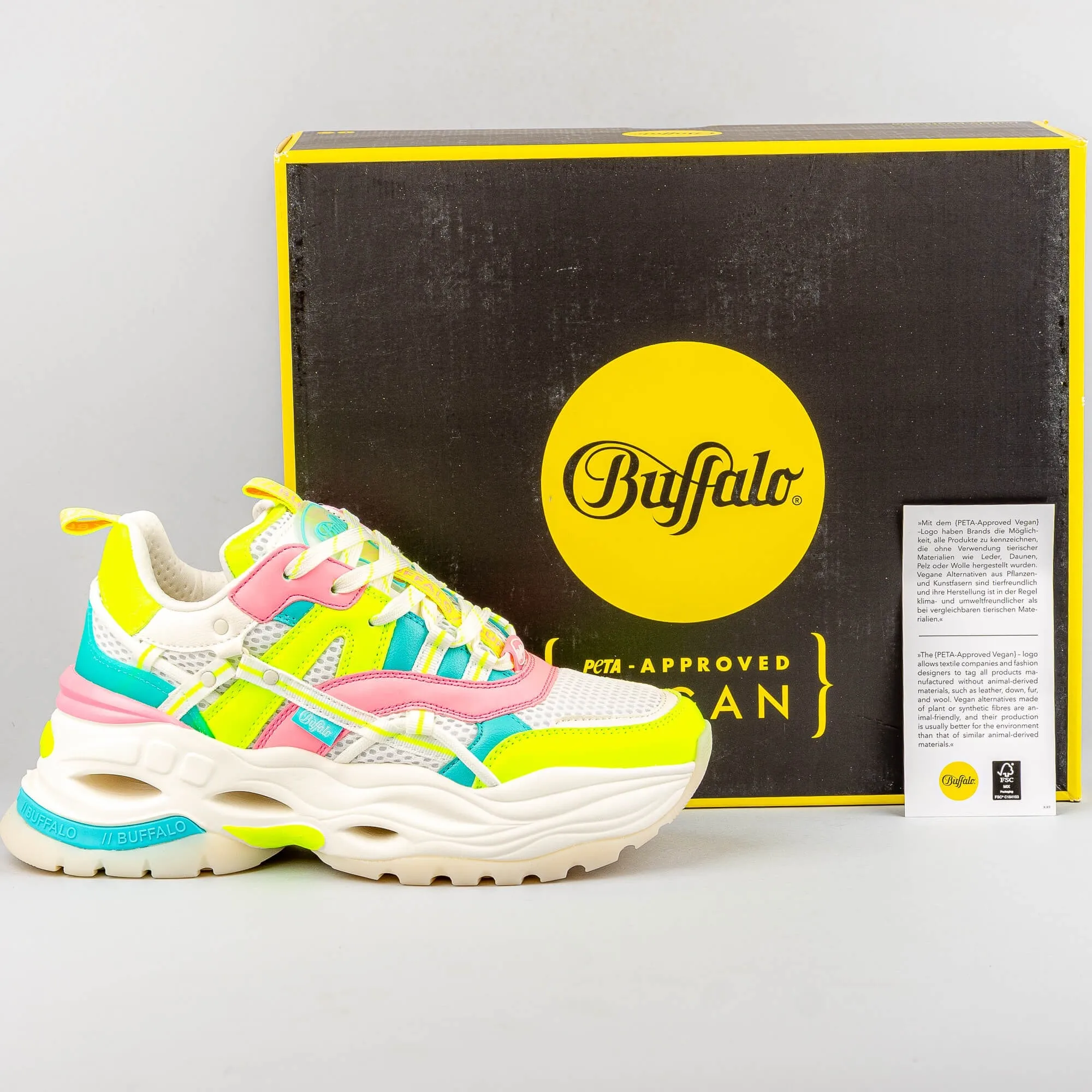 Dámske tenisky Buffalo Sneaker Low Triplet Hollow White / Neon Multi