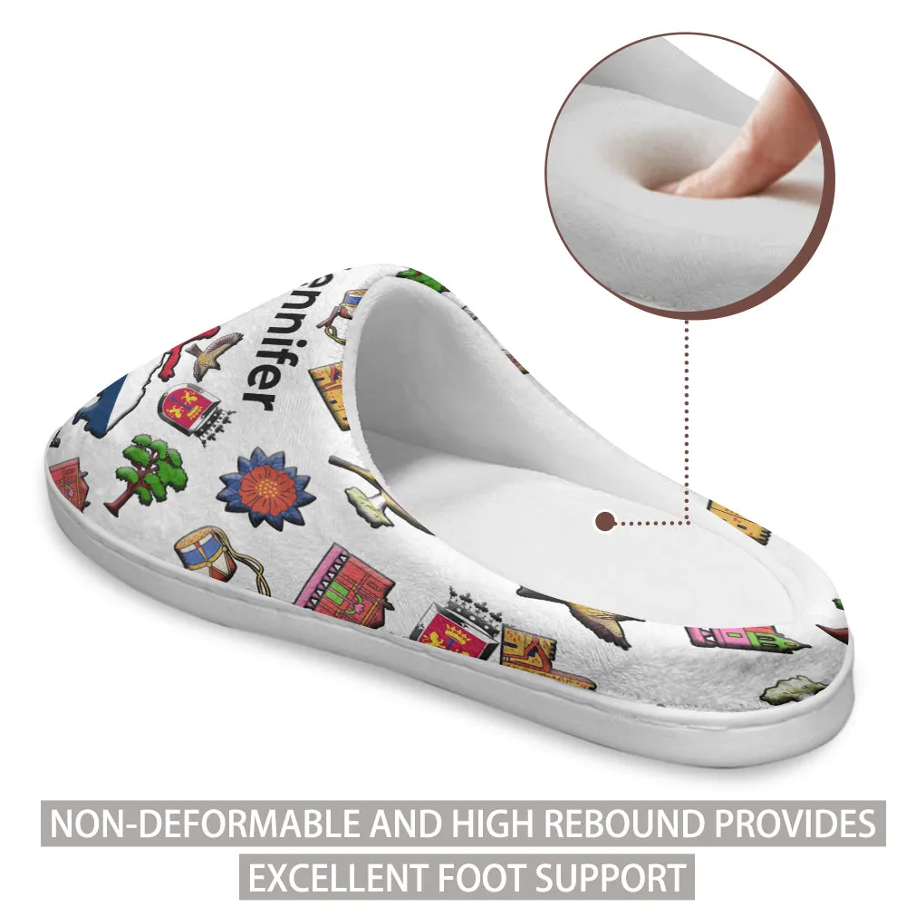 Dominican Customized Slippers With Dominican Flag And Symbols