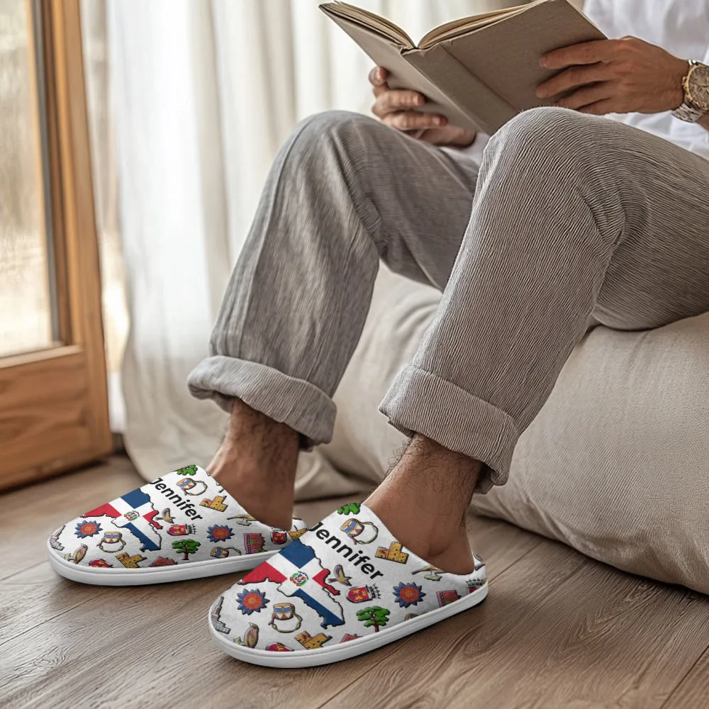 Dominican Customized Slippers With Dominican Flag And Symbols