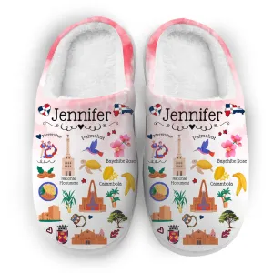 Dominican Republic Customized Slippers With Symbols, Cities, Foods