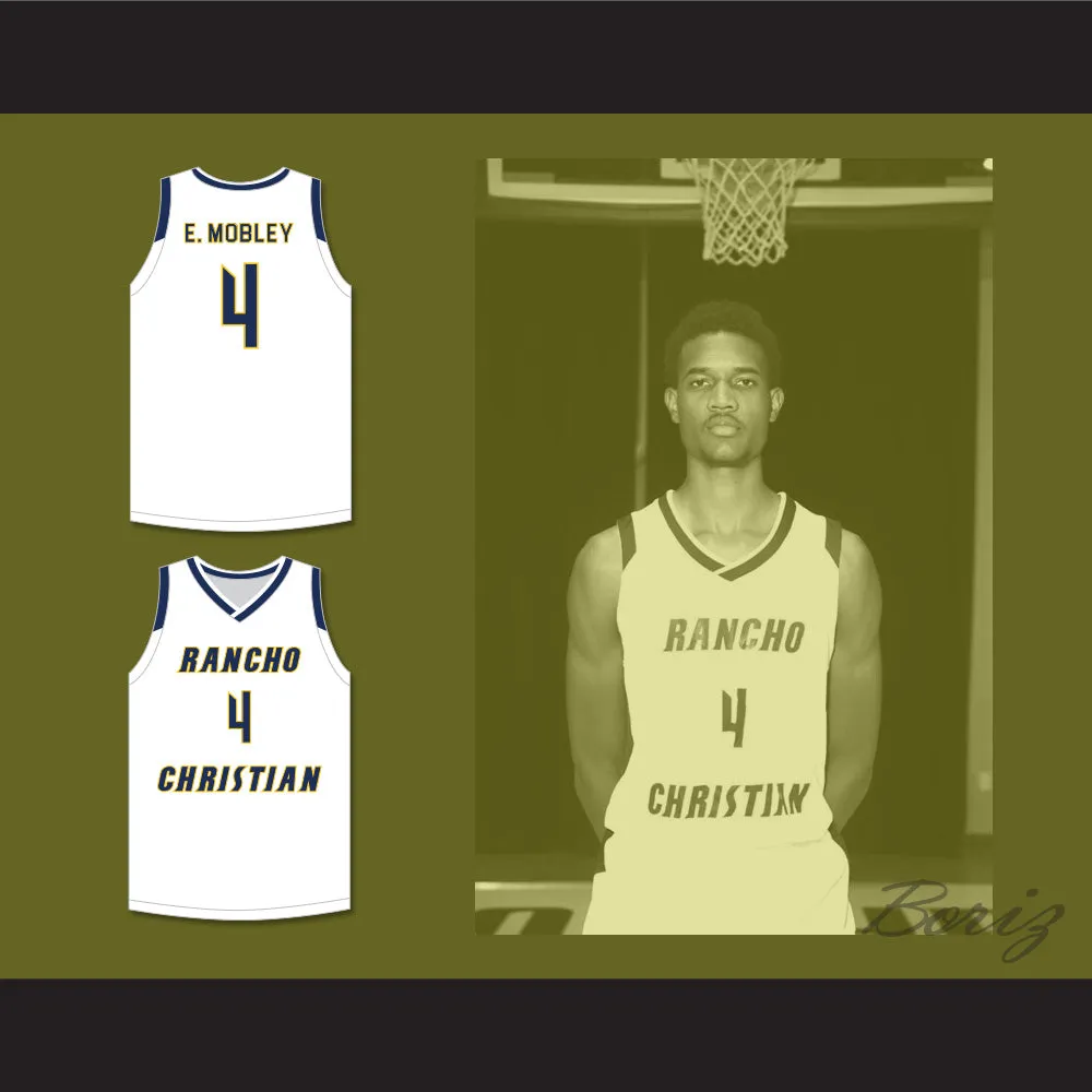 Evan Mobley 4 Rancho Christian School Eagles White Basketball Jersey 2