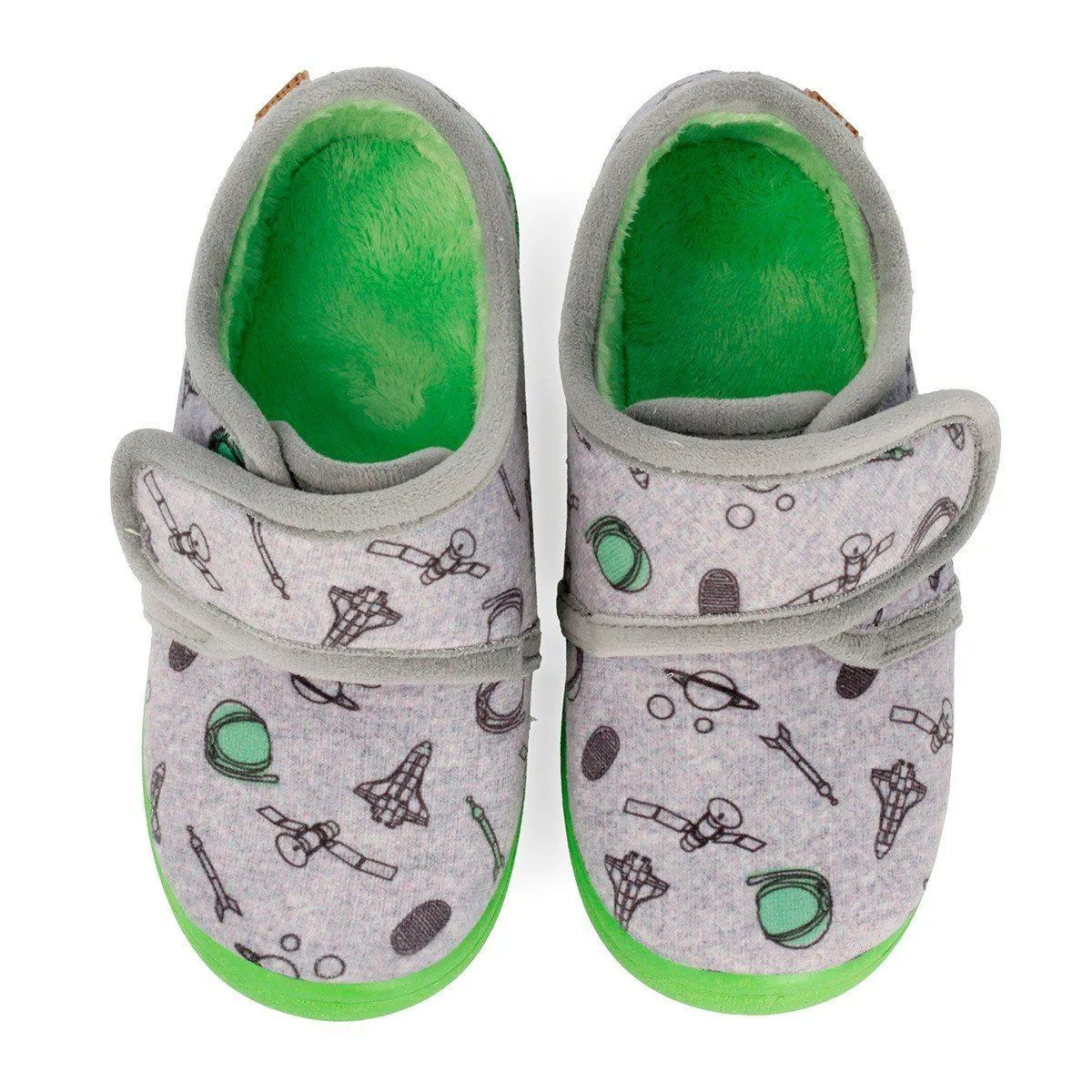 Gioseppo GREY SLIPPERS WITH GREEN SOLE FOR BOYS