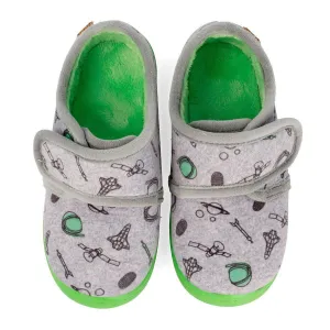 Gioseppo GREY SLIPPERS WITH GREEN SOLE FOR BOYS