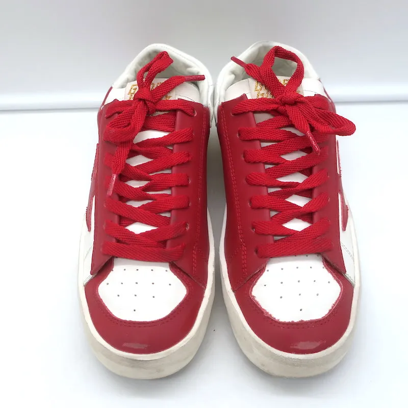Golden Goose Stardan Low Top Sneakers Red & White Leather Size 37