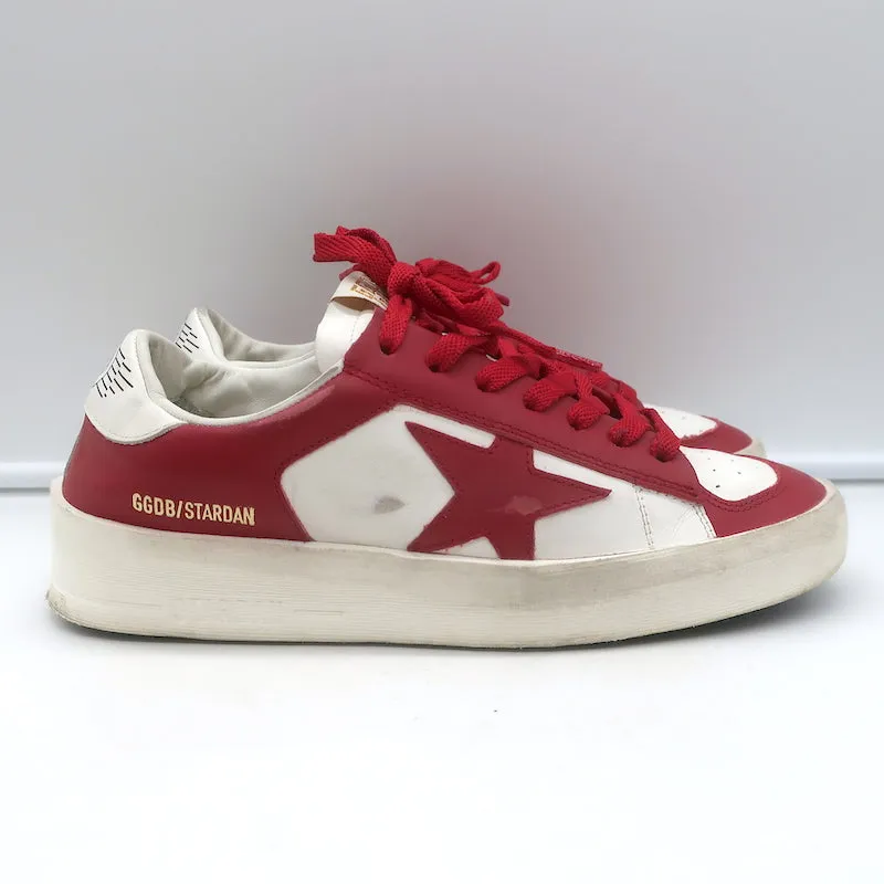 Golden Goose Stardan Low Top Sneakers Red & White Leather Size 37