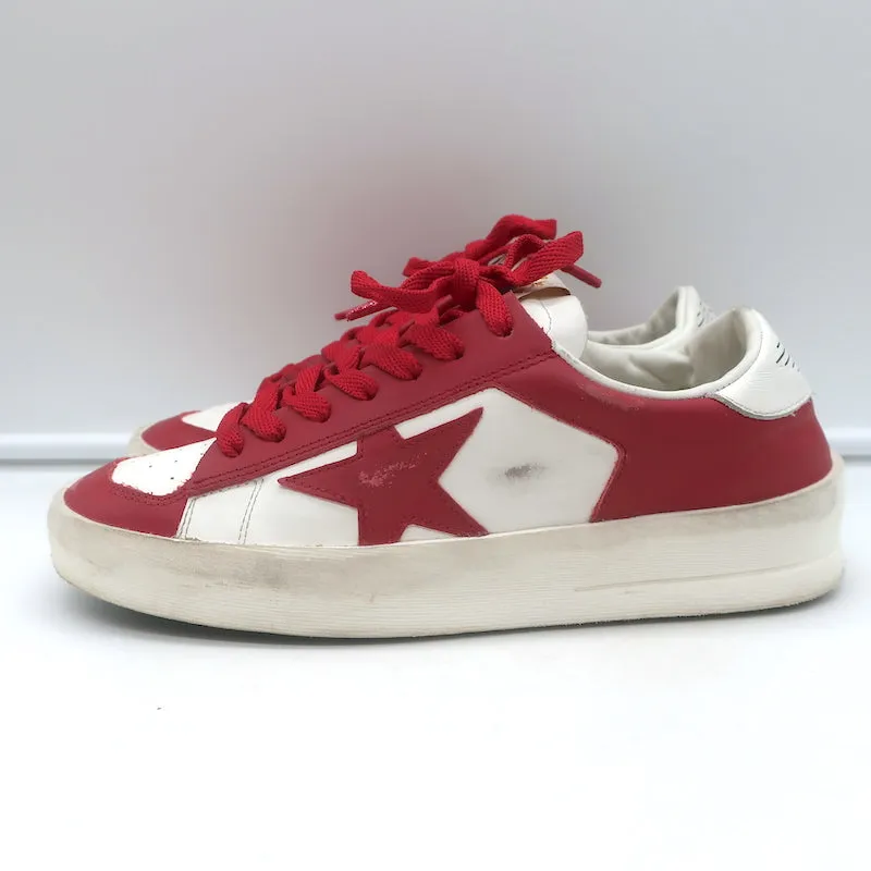 Golden Goose Stardan Low Top Sneakers Red & White Leather Size 37