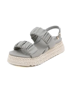 Grey Ruched Espadrille Sandal