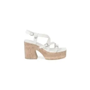 Guess Women Beige Sandals with Platform and Block Heel
