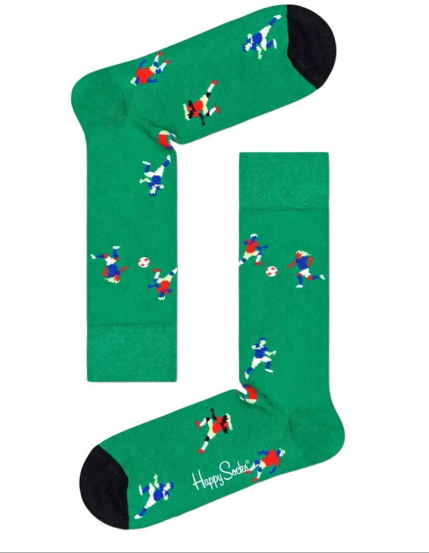 HAPPY SOCKS Men's Green Combed Cotton Soccer Football Socks Size 8-12 NWT