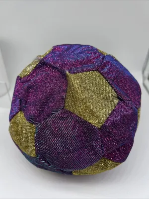 Hedstrom 8" Bouncy Soft Soccer Glitter Gold Pink Purple 3  Inflatable Toy