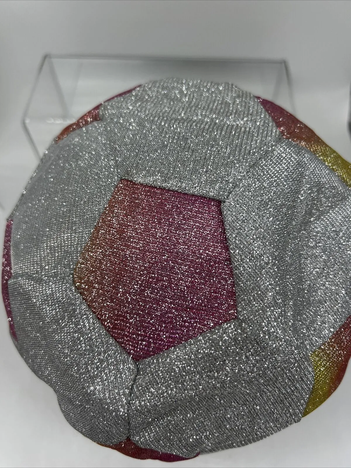 Hedstrom 8" Bouncy Soft Soccer Glitter Silver Pink Purple Yellow Inflatable Toy