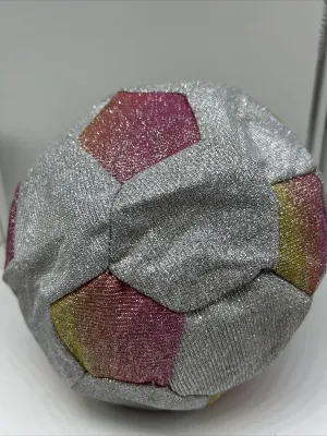 Hedstrom 8" Bouncy Soft Soccer Glitter Silver Pink Purple Yellow Inflatable Toy