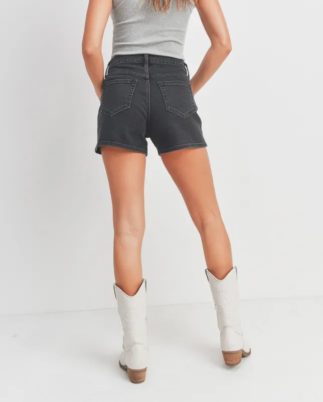 High Rise Denim Mom Shorts