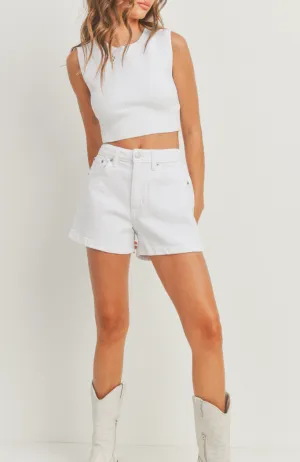 High Rise Denim Mom Shorts