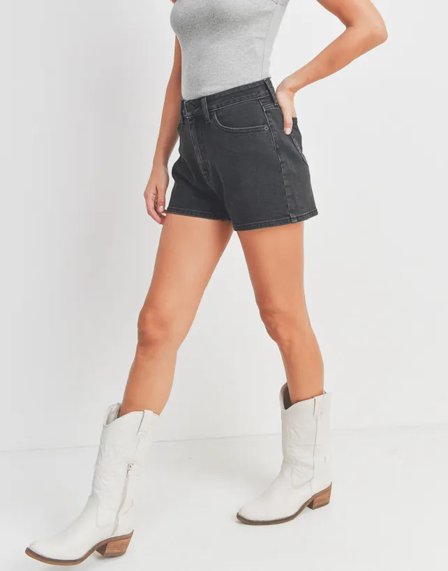 High Rise Denim Mom Shorts