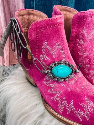 Hot Pink ROUGHOUT Dixon Bootie