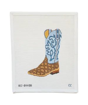 IKS 2003B Blue Cowboy Boot Ornament
