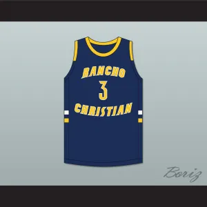 Isaiah Mobley 3 Rancho Christian School Eagles Navy Blue Basketball Jersey 3