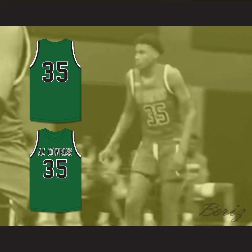 Jabari Walker 35 AZ Compass Prep Dragons Green Basketball Jersey 1