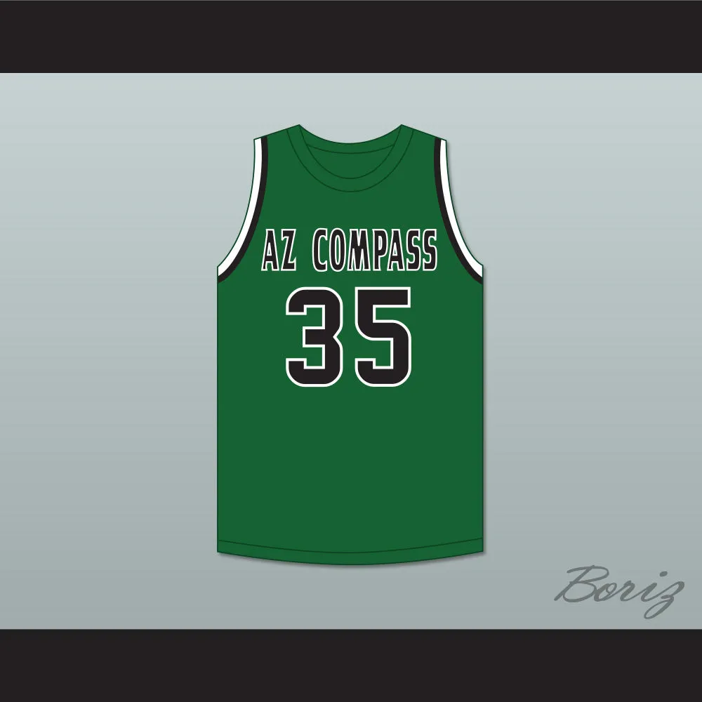 Jabari Walker 35 AZ Compass Prep Dragons Green Basketball Jersey 1