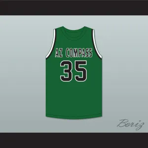Jabari Walker 35 AZ Compass Prep Dragons Green Basketball Jersey 2