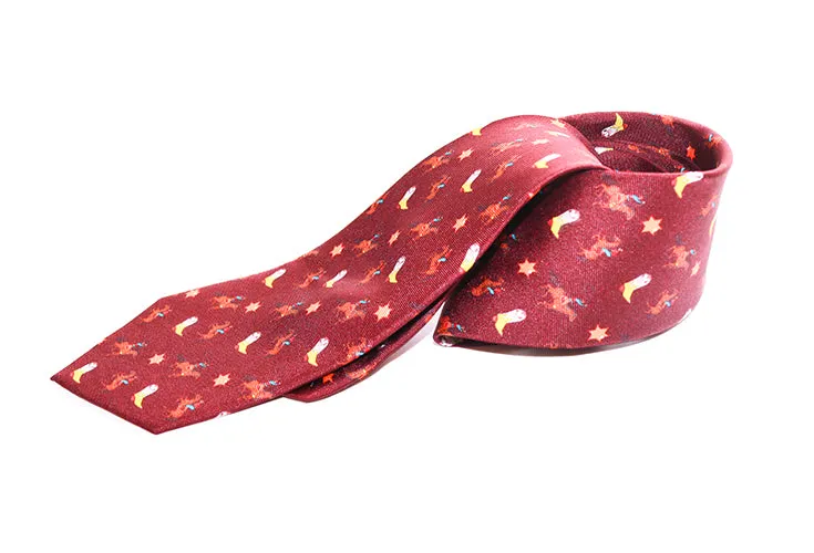 KAREN MABON | Rodeo Print Tie | Maroon