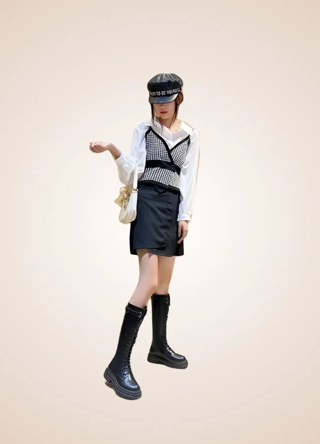 Knee High Steampunk Leather Boots