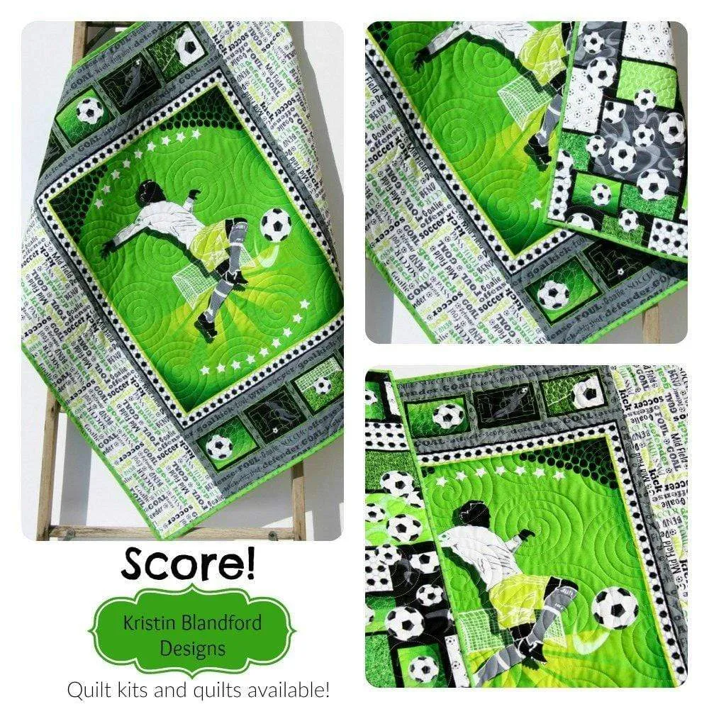 LAST ONE Soccer Baby Quilt, Sports Blanket, Green, Nursery Bedding, Crib Quilt, Soccer Ball, Handmade Gift for Baby Gender Neutral Boy Girl