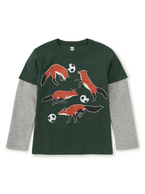 Layered Sleeve Tee - Footie Fox