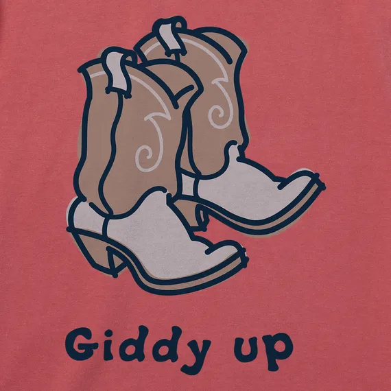 Life is Good Women's Giddy Up Cowboy Boots Crusher Tee