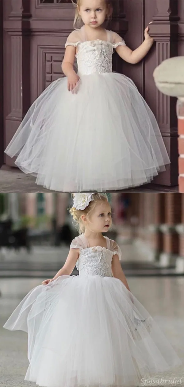 Lovely Cute Lace Pretty Flower Girl Dresses with bow, Fashion Little Girl Dresses, FG104