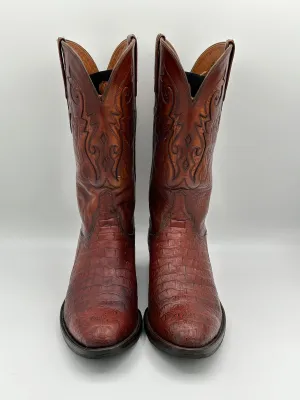 Lucchese Preban Hornback Lizard Cowboy Boots size 10 D
