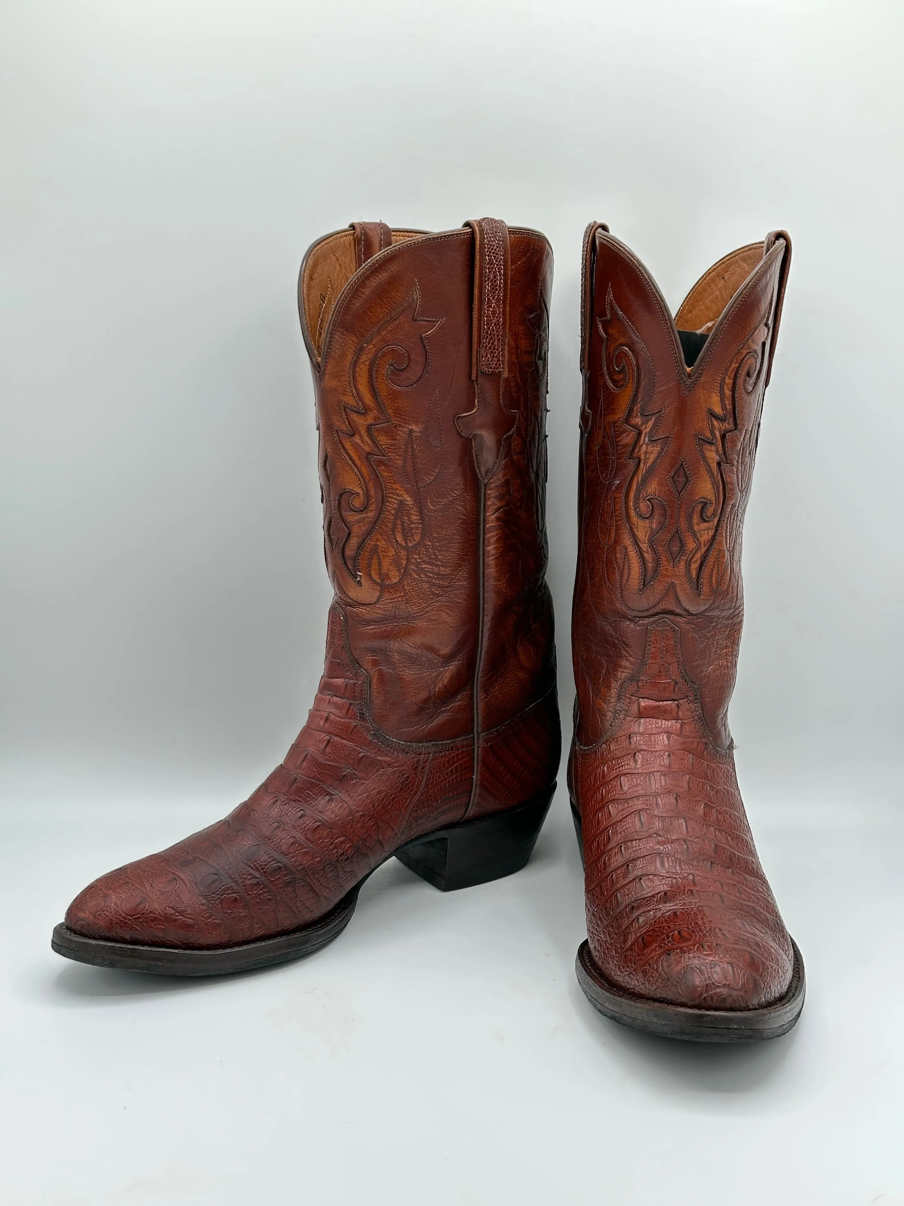 Lucchese Preban Hornback Lizard Cowboy Boots size 10 D