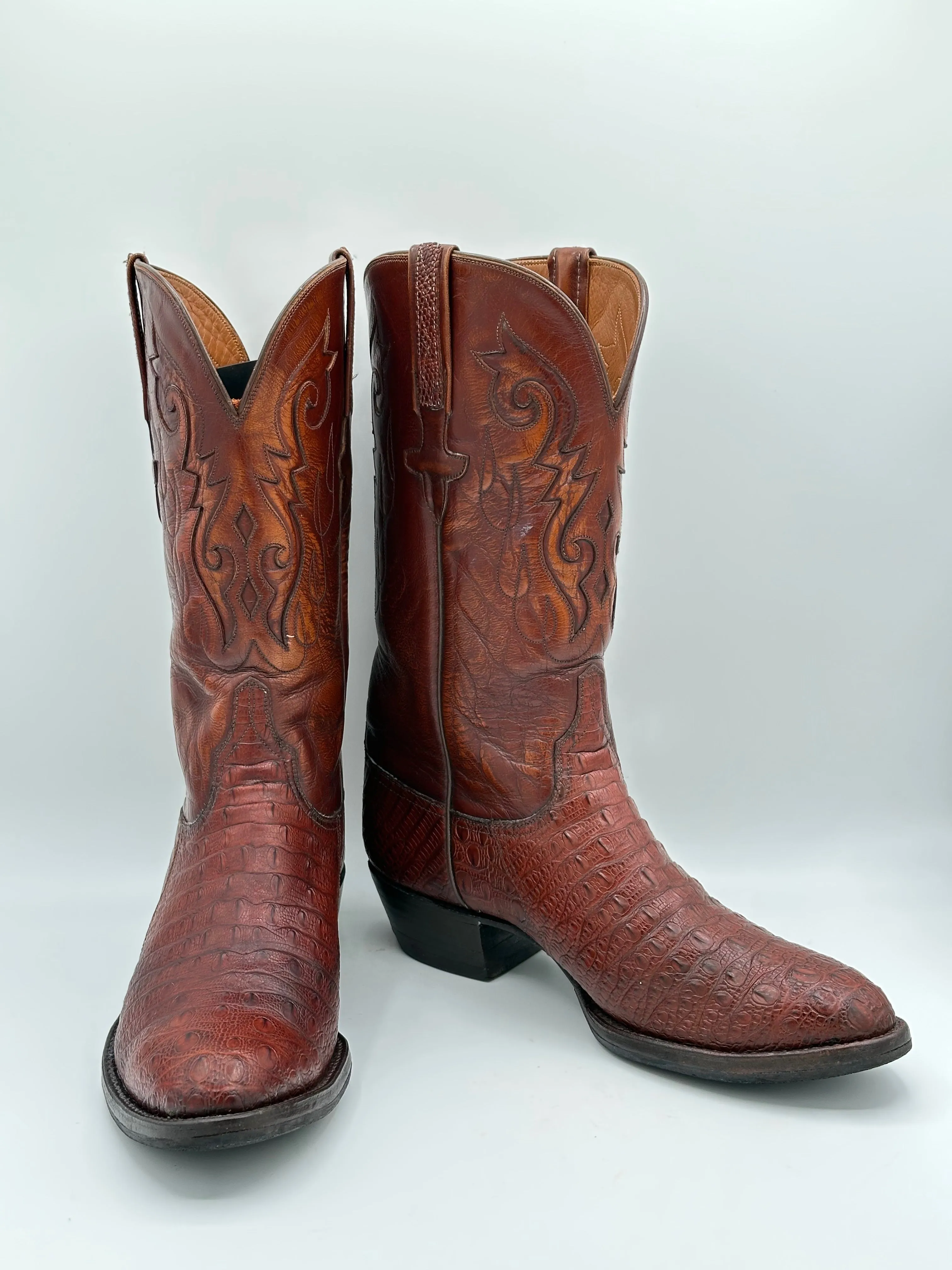 Lucchese Preban Hornback Lizard Cowboy Boots size 10 D
