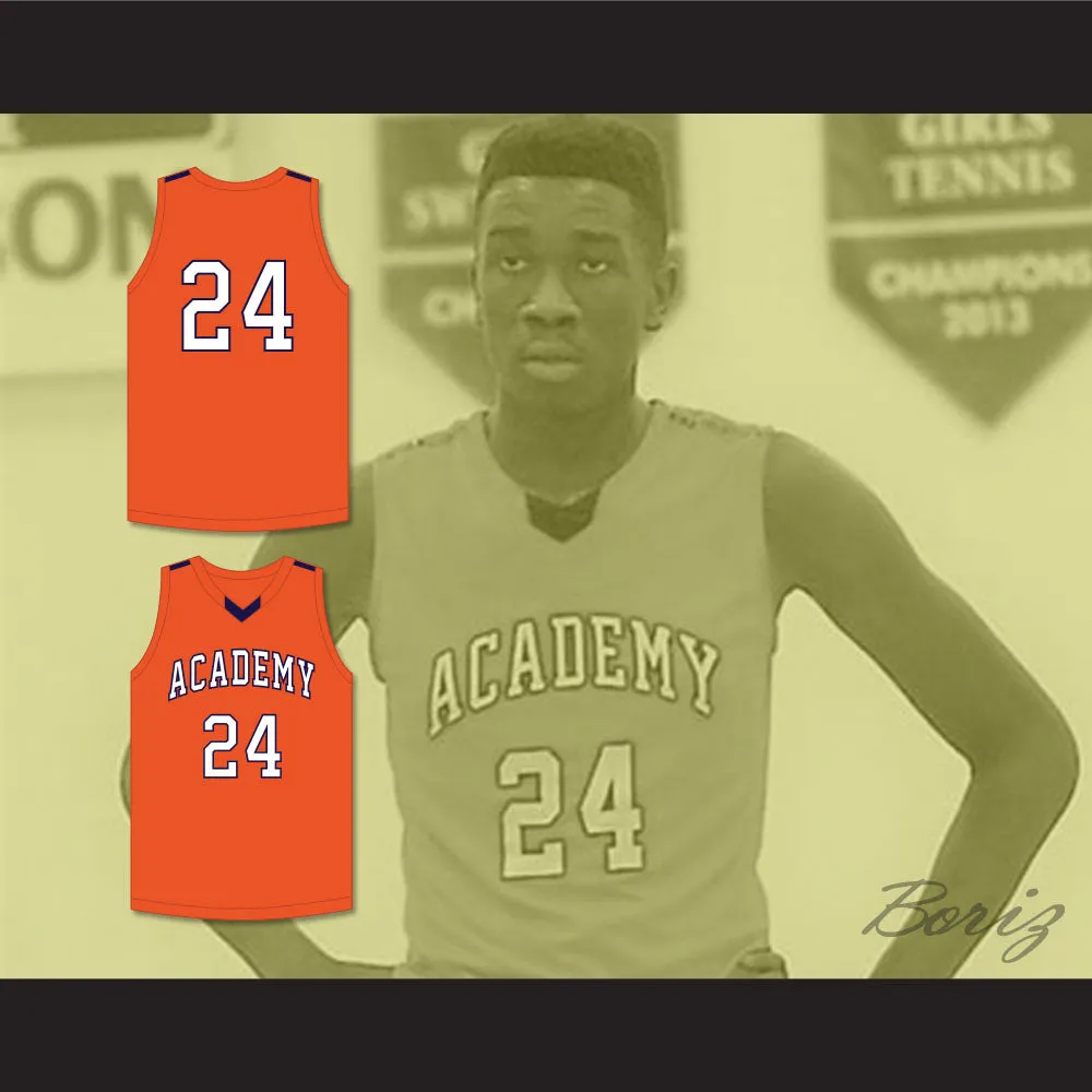Mark Williams 24 Norfolk Academy Bulldogs Orange Basketball Jersey 1
