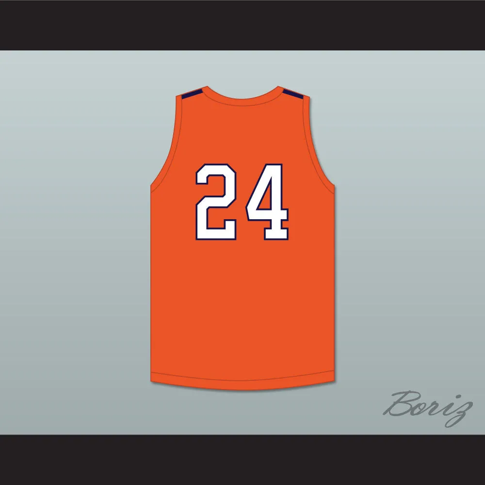 Mark Williams 24 Norfolk Academy Bulldogs Orange Basketball Jersey 1