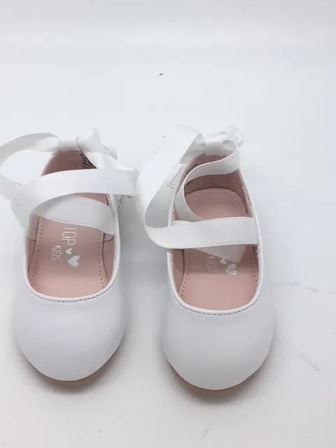 Matte Mary Jane Flats with a Ribbon Ankle Tie.  Size 3