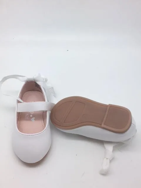 Matte Mary Jane Flats with a Ribbon Ankle Tie.  Size 3
