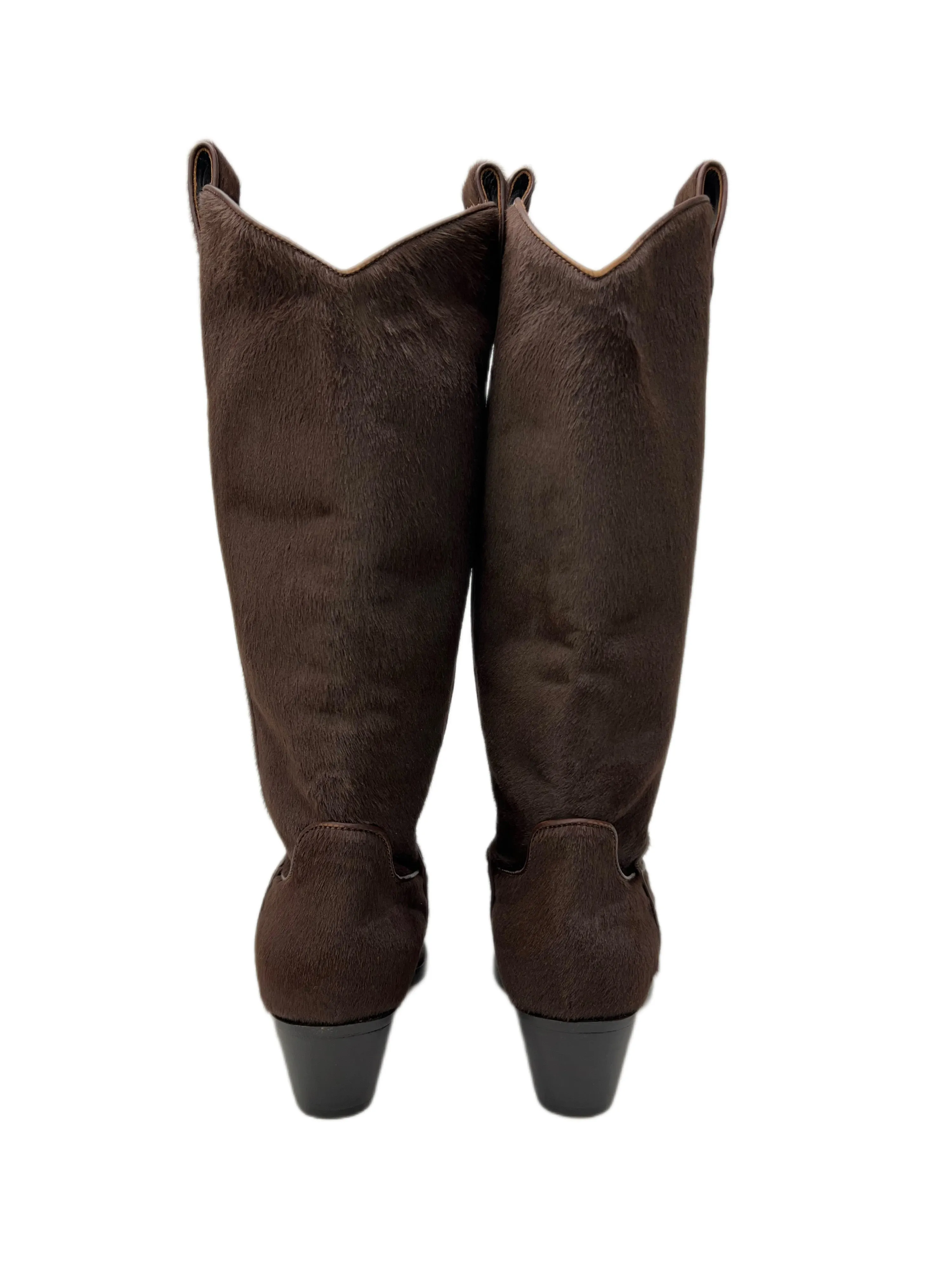 Max Mara Women's Brown Asti Cowboy Boots Size 7 NWB