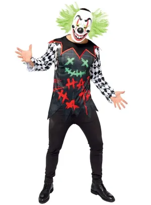 Mens Creepy HAHA Clown Costume