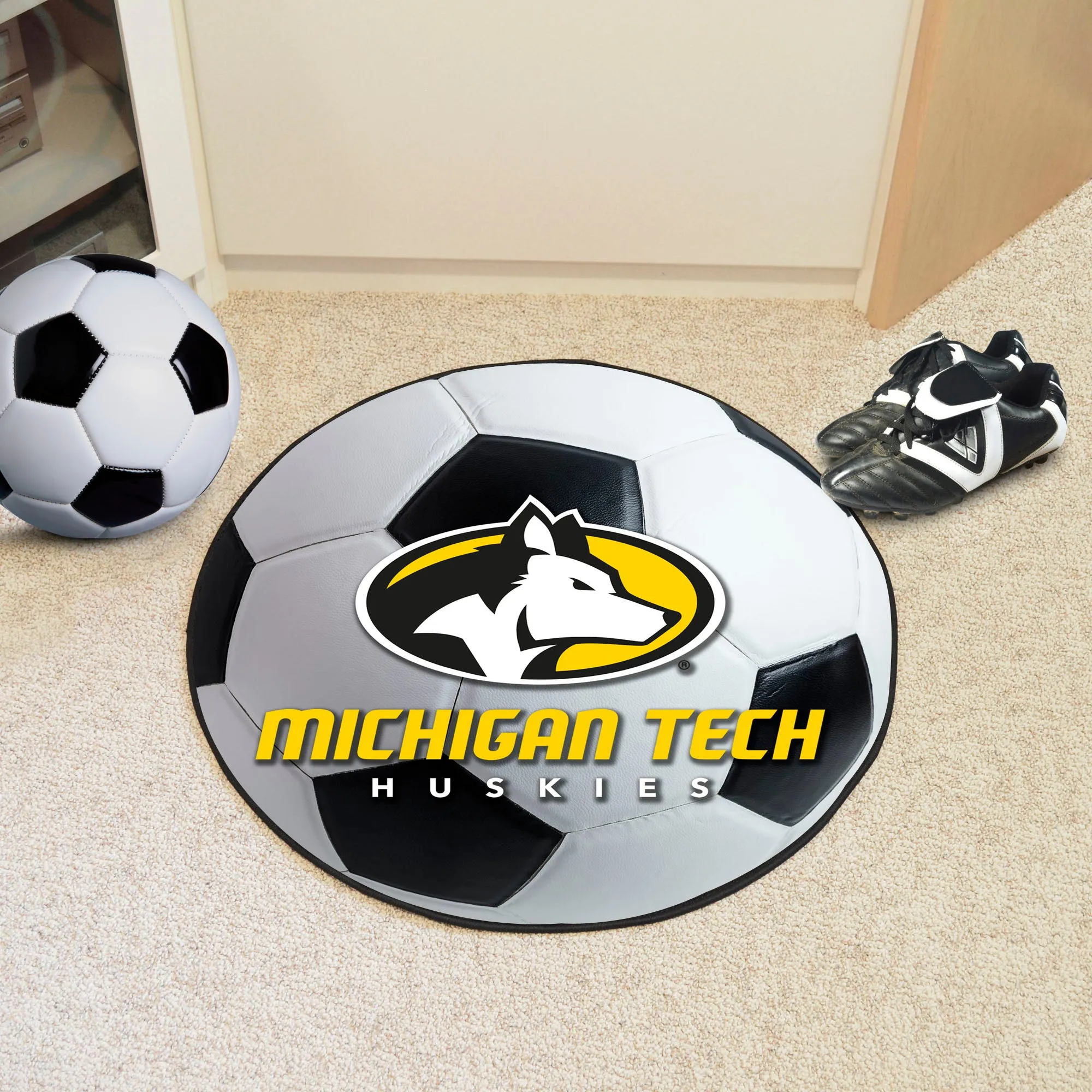Michigan Tech University Soccer Ball Mat