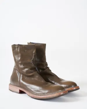 minsk back zipper boot - trifford green cosna