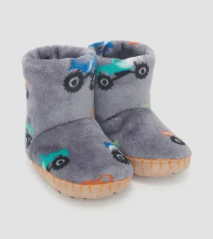 Monster Truck Fuzzy Fleece Slippers
