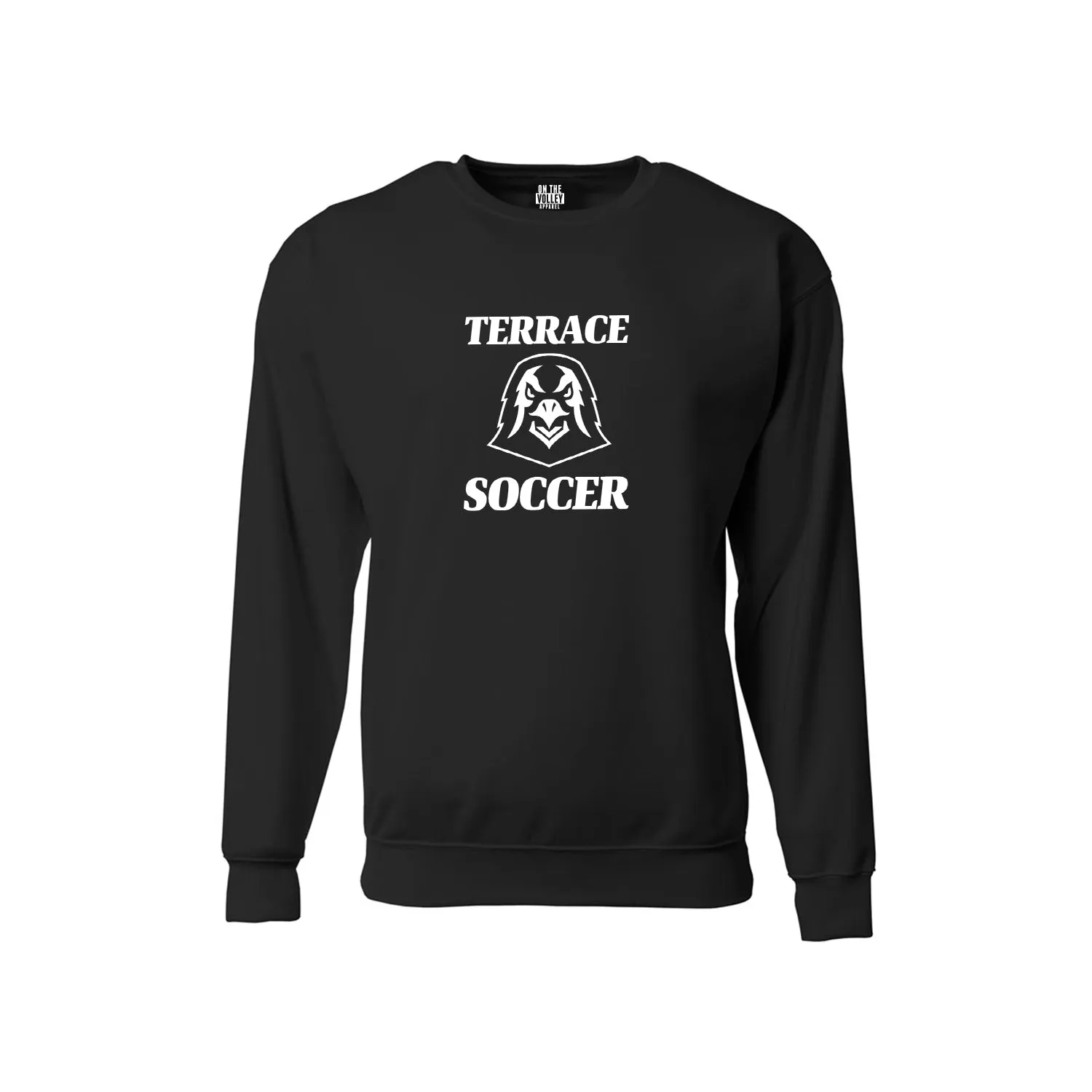 Mountlake Terrace High School Soccer Crewneck Sweater (Black/Grey/Red)