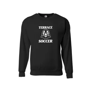 Mountlake Terrace High School Soccer Crewneck Sweater (Black/Grey/Red)