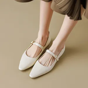 Off-White Mary Jane Flats #001068