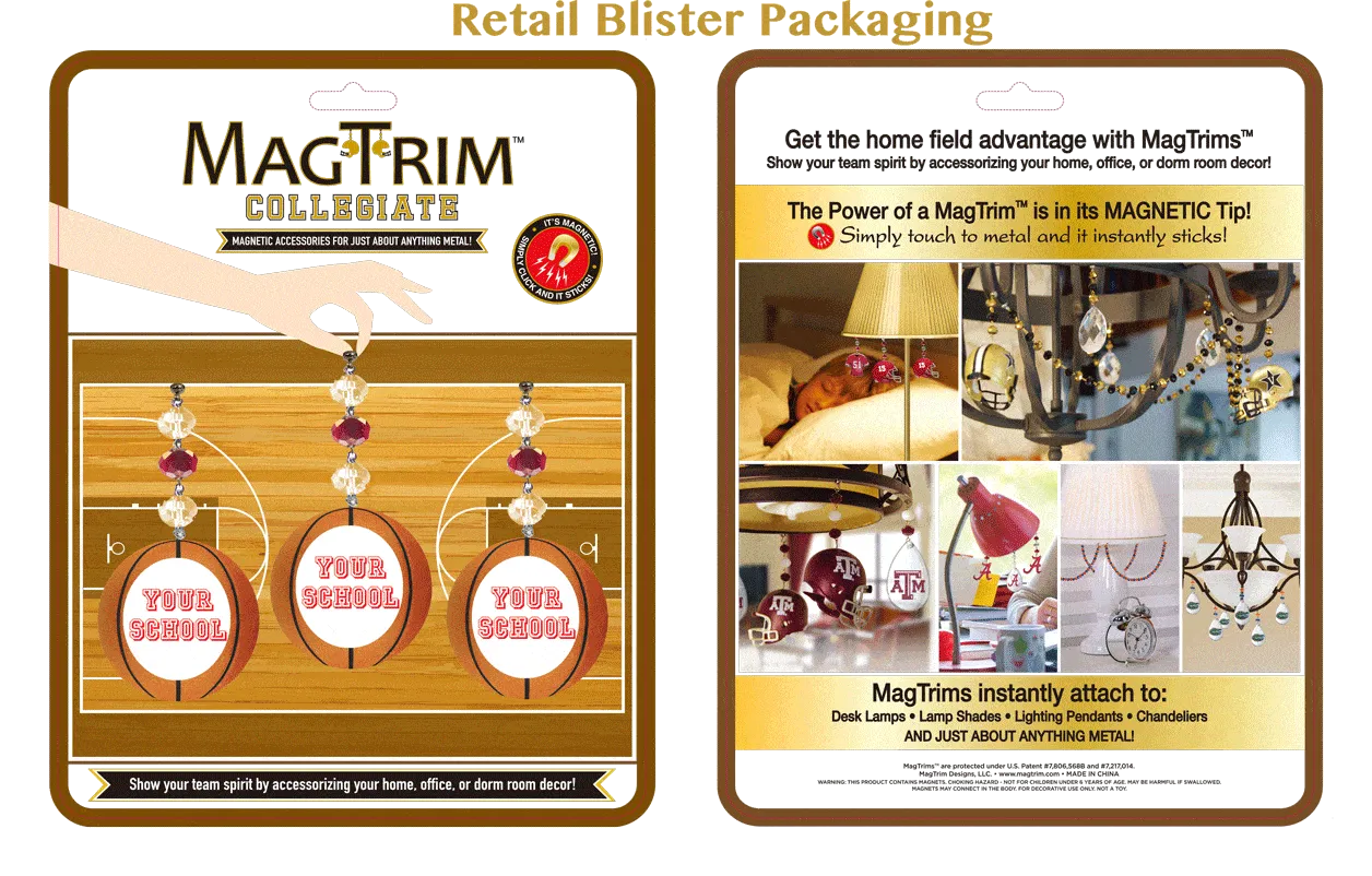 Oklahoma State University - Team BASKETBALL (set of 3)   MAGNETIC ORNAMENT