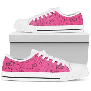 PINK Full Color Scatter Design Open Road Girl Women's Low Top Shoe Custom shoes