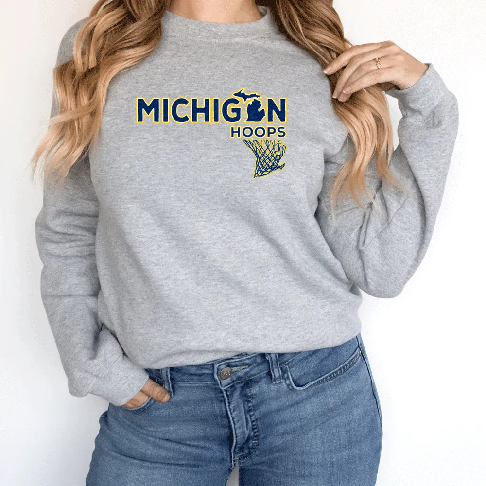 "Michigan Hoops" Relaxed Fit Long Sleeve Unisex T-Shirt