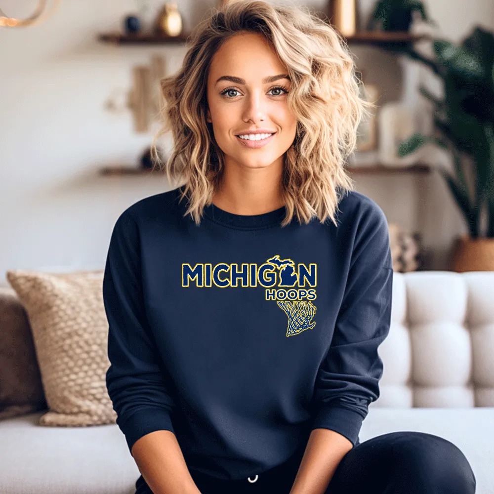 "Michigan Hoops" Relaxed Fit Long Sleeve Unisex T-Shirt
